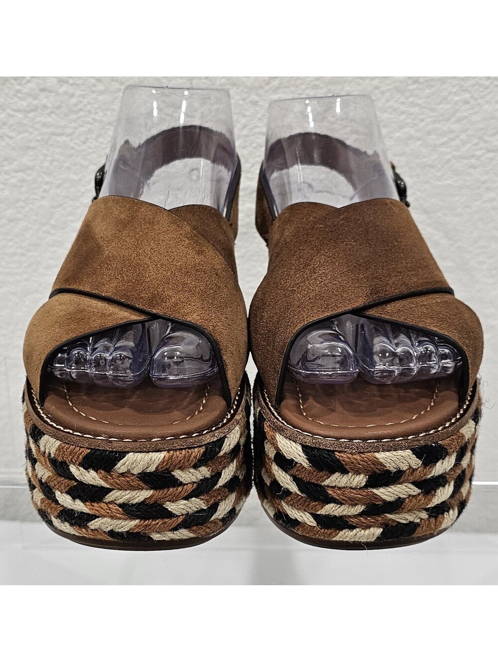 COACH Women's Suede Platform Wedge Sandals Brown Size US 6 B - Picture 12 of 15